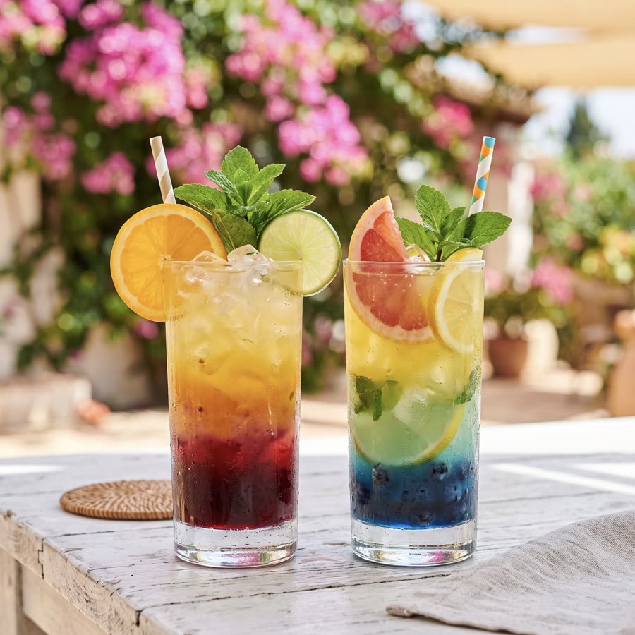Colourful mocktail