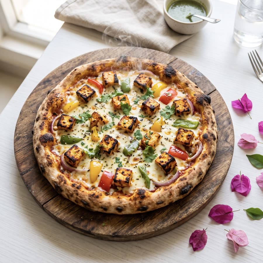 Paneer tikka pizza